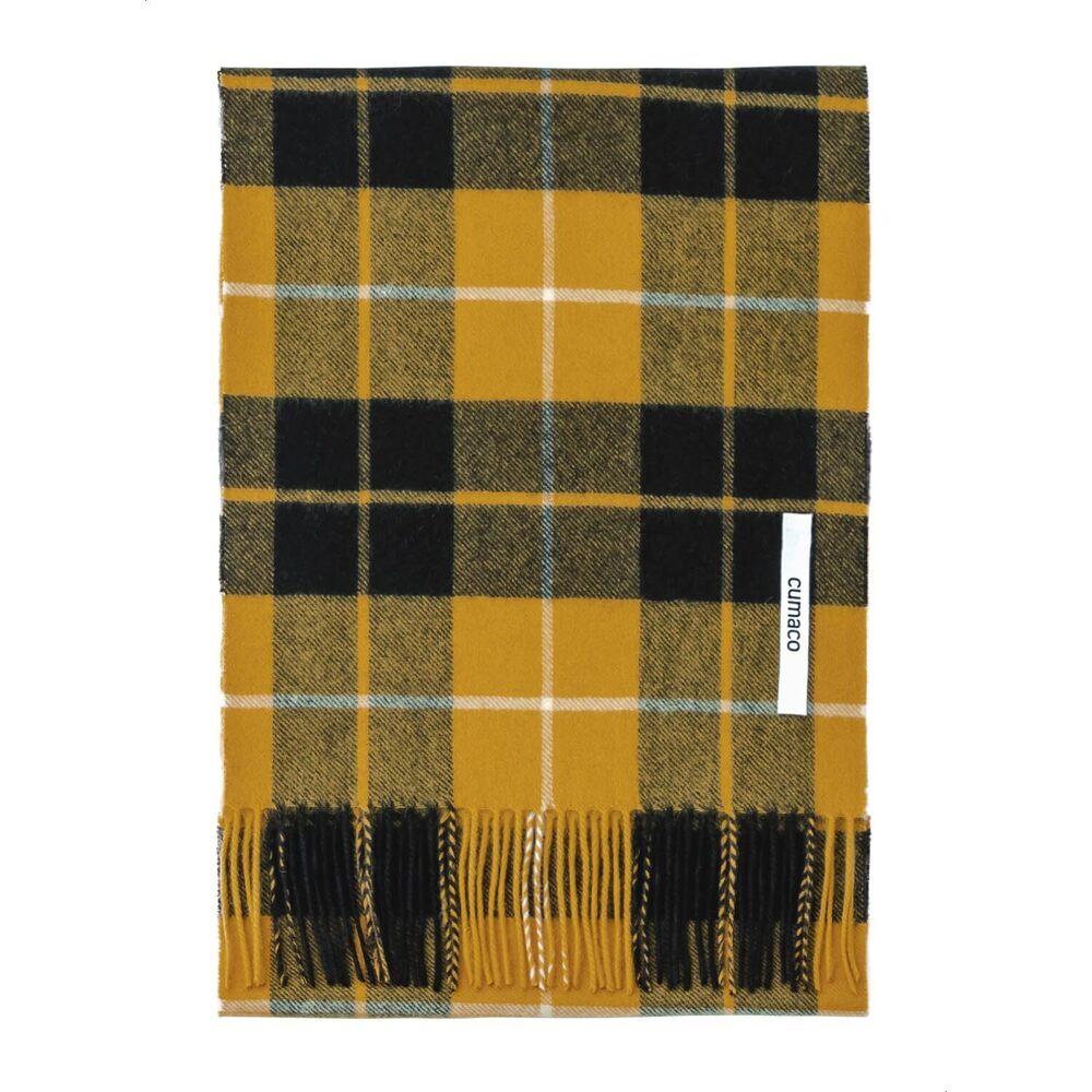 5576 11.black Mustard Cashmere Scarf Large Thick